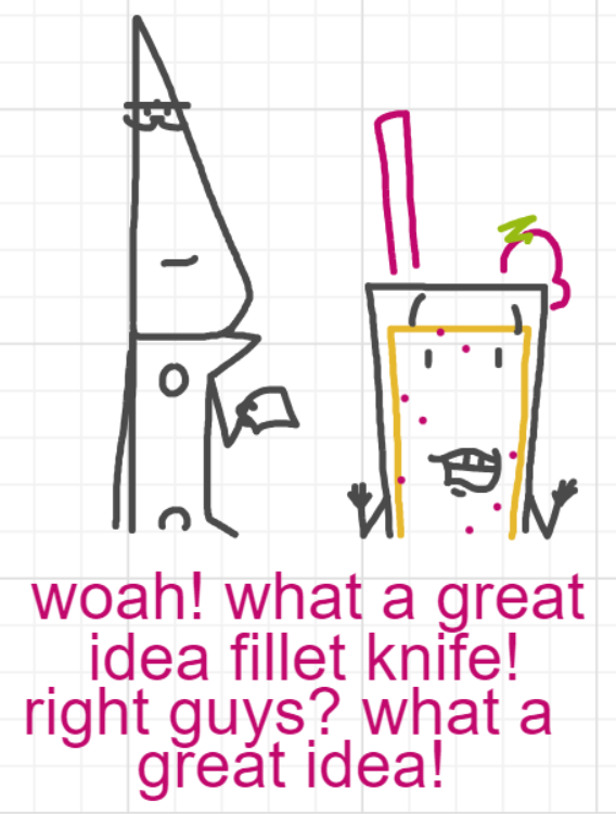 A panel from What's The Point, episode five of the Board Boards object show by Furretwalk/WalkingFurret.